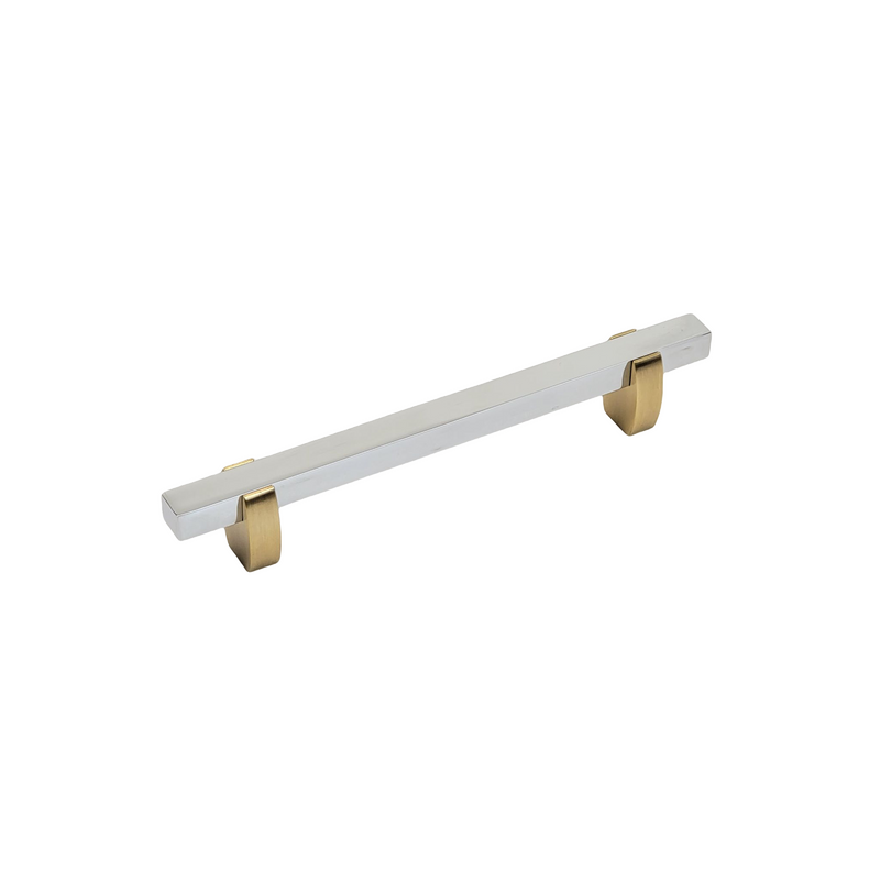 Wide Two Tone Curvy Legged Handle - Brushed Gold Base 765