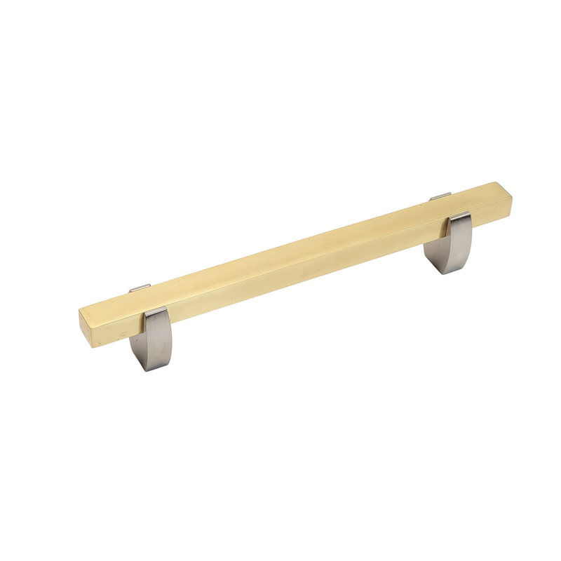 Wide Two Tone Curvy Legged Handle - Brushed Nickel Base 765