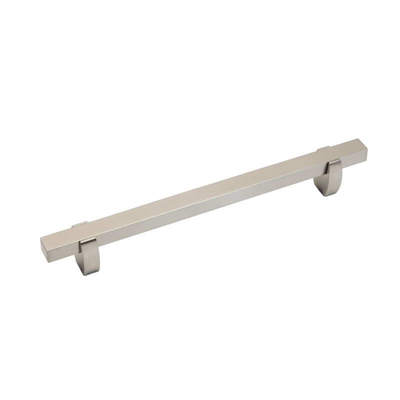 Wide Two Tone Curvy Legged Handle - Brushed Nickel Base 765