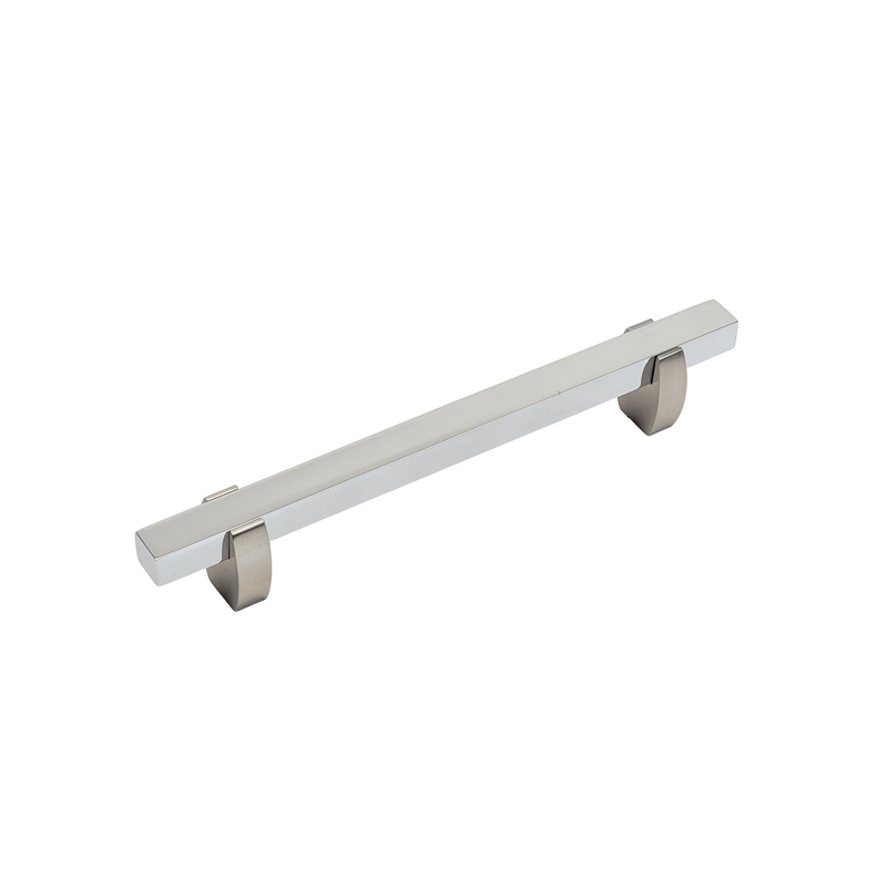 Wide Two Tone Curvy Legged Handle - Brushed Nickel Base 765