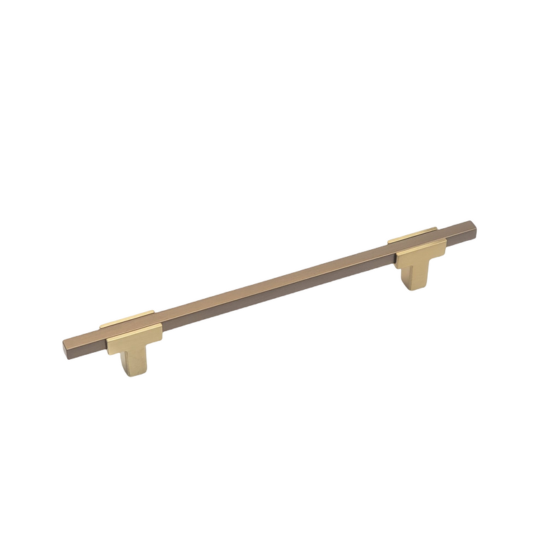 Two Tone T-Bar Handle - Brushed Gold Base 778