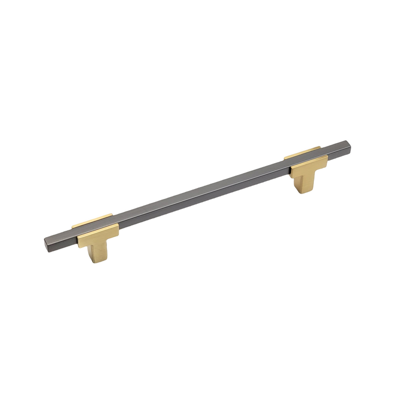 Two Tone T-Bar Handle - Brushed Gold Base 778