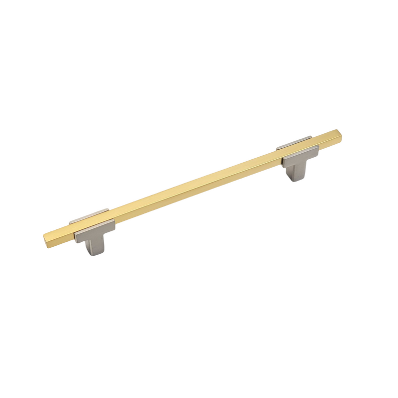 Two Tone T-Bar Handle - Brushed Nickel Base 778