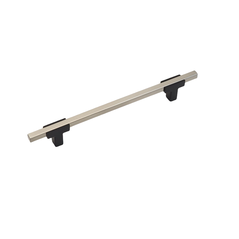 Matte Black stems and brushed nickel bar, available in all mentioned sizes.