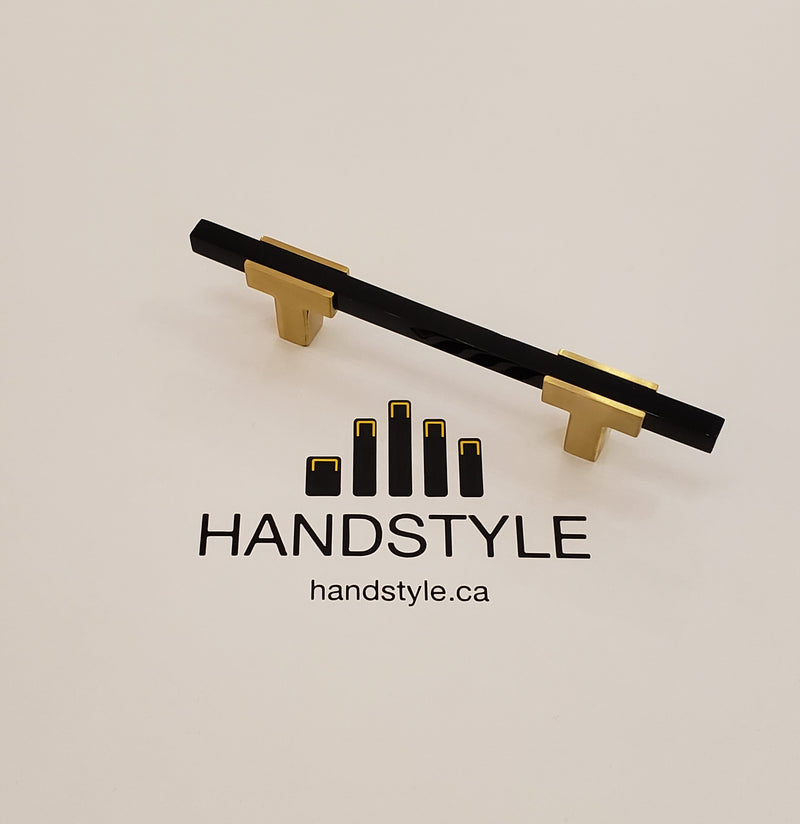 Two Tone T-Bar Handle - Brushed Gold Base 778