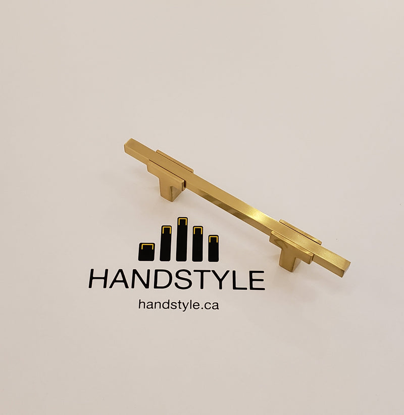 Two Tone T-Bar Handle - Brushed Gold Base 778