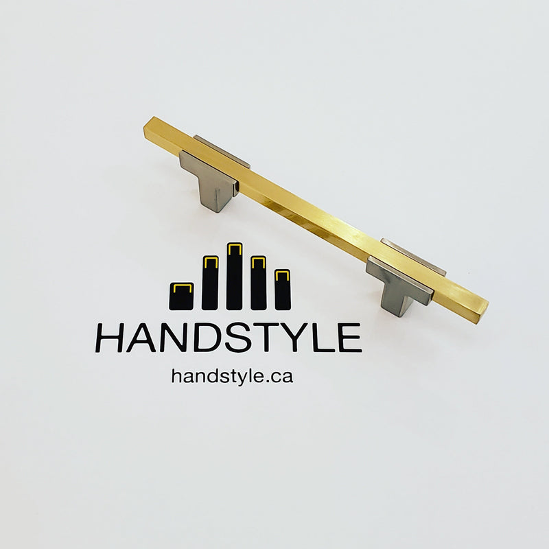 Two Tone T-Bar Handle - Brushed Nickel Base 778