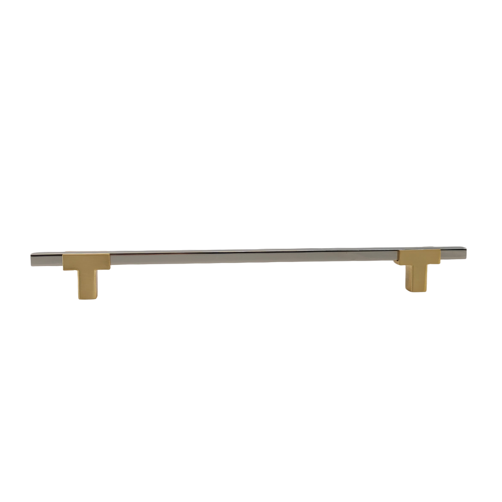 Two Tone T-Bar Handle - Brushed Gold Base 778