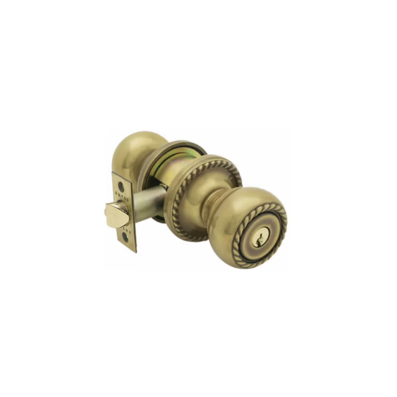 Emtek Classic Brass Key In Entrance Locksets - Regular Rosette With Rope Knob