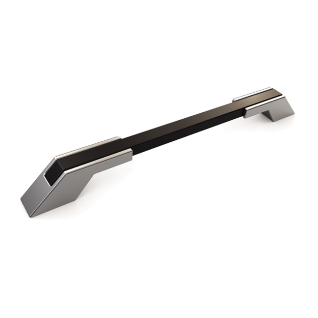 Wide Two Tone Modern Kitchen Handle - Brushed Nickel Base 770