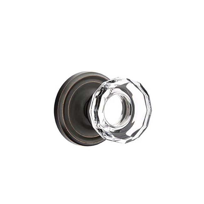 Emtek Door Handle - Lowell Glass Knob, Regular Rosette