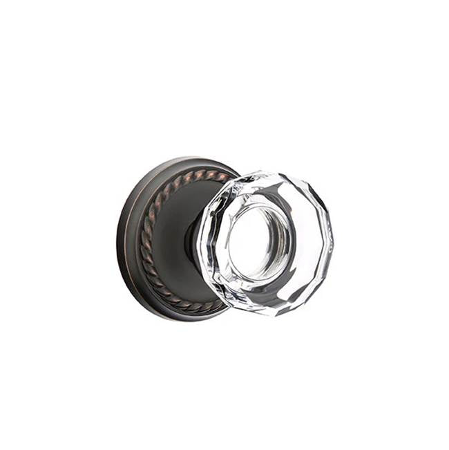 Emtek Door Handle - Lowell Glass Knob, Rope Rosette