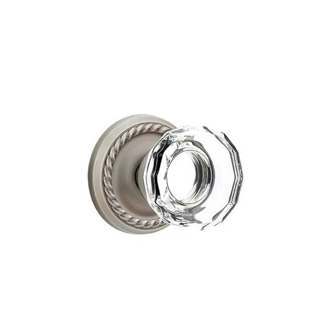 Emtek Door Handle - Lowell Glass Knob, Rope Rosette