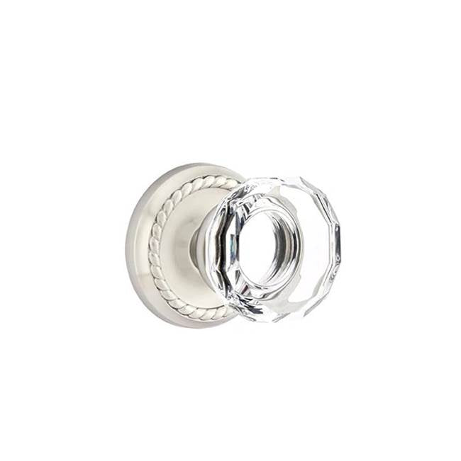 Emtek Door Handle - Lowell Glass Knob, Rope Rosette