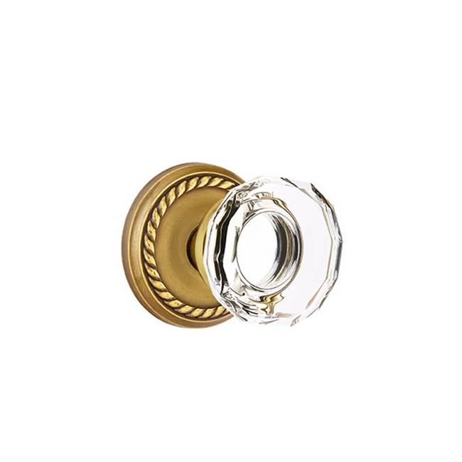 Emtek Door Handle - Lowell Glass Knob, Rope Rosette