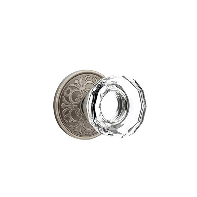 Emtek Door Handle - Lowell Glass Knob, Lancaster Rosette