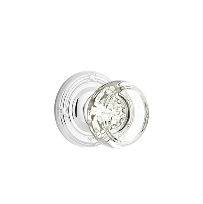 Emtek Door Handle - Georgetown Glass Knob, Ribbon & Reed Rosette