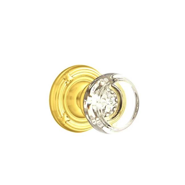 Emtek Door Handle - Georgetown Glass Knob, Ribbon & Reed Rosette