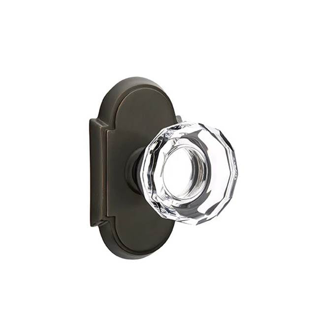 Emtek Door Handle - Lowell Glass Knob, #8 Rosette