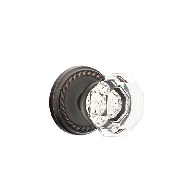 Emtek Door Handle - Old Town Glass Knob, Rope Rosette