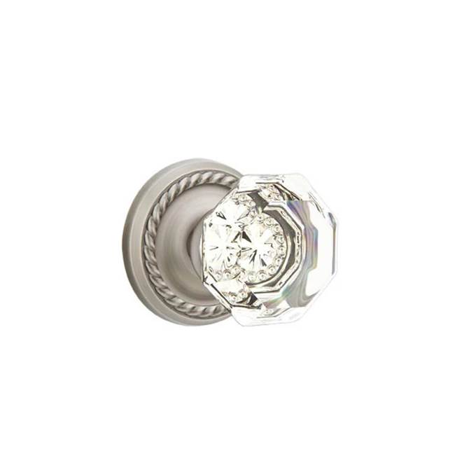 Emtek Door Handle - Old Town Glass Knob, Rope Rosette