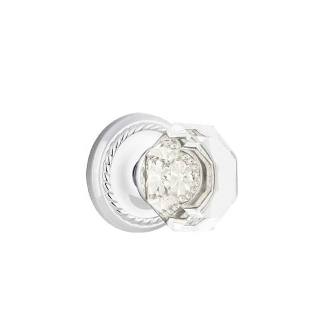 Emtek Door Handle - Old Town Glass Knob, Rope Rosette