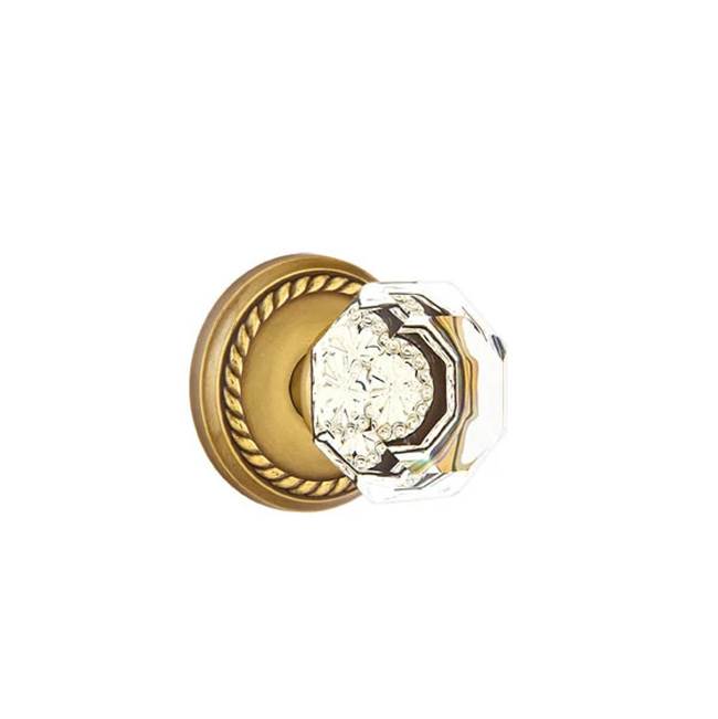 Emtek Door Handle - Old Town Glass Knob, Rope Rosette