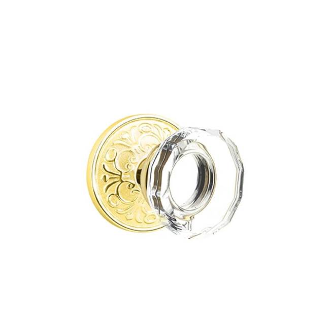 Emtek Door Handle - Lowell Glass Knob, Lancaster Rosette
