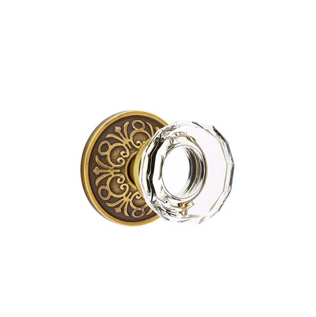 Emtek Door Handle - Lowell Glass Knob, Lancaster Rosette