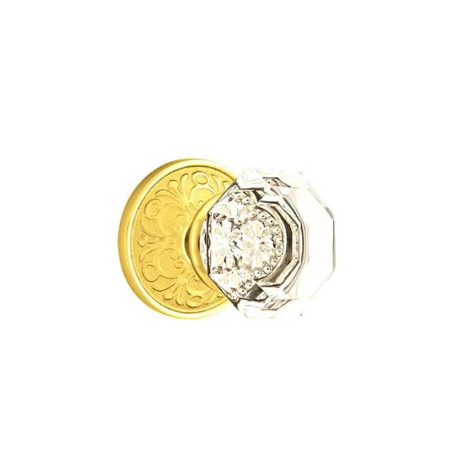 Emtek Door Handle - Old Town Glass Knob, Lancaster Rosette