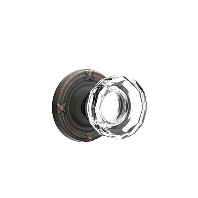 Emtek Door Handle - Lowell Glass Knob, Ribbon & Reed Rosette