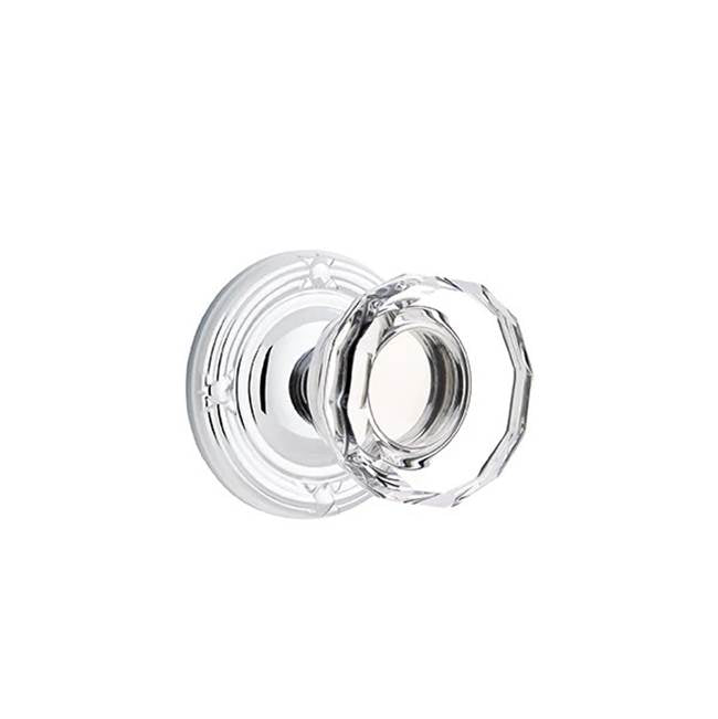 Emtek Door Handle - Lowell Glass Knob, Ribbon & Reed Rosette