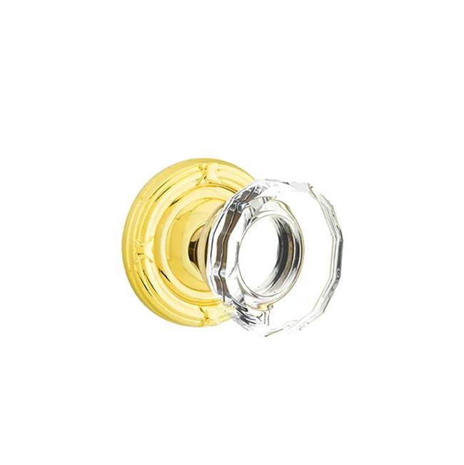 Emtek Door Handle - Lowell Glass Knob, Ribbon & Reed Rosette