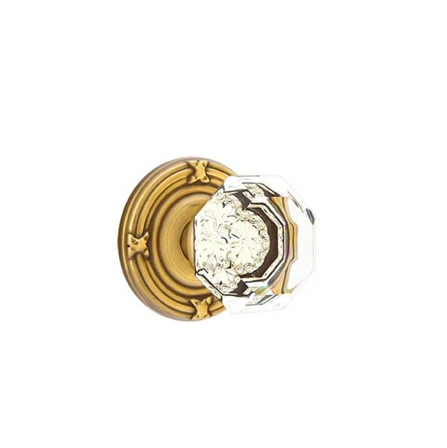 Emtek Door Handle - Old Town Glass Knob, Ribbon & Reed Rosette