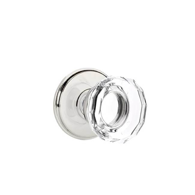 Emtek Door Handle - Lowell Glass Knob, Watford Rosette