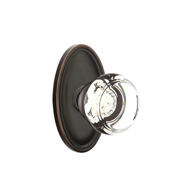 Emtek Door Handle - Georgetown Glass Knob, Oval Rosette