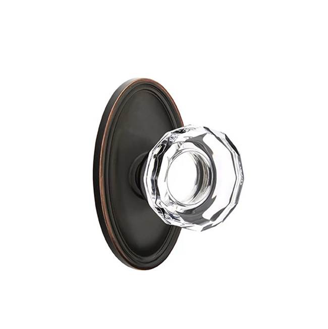 Emtek Door Handle - Lowell Glass Knob, Oval Rosette