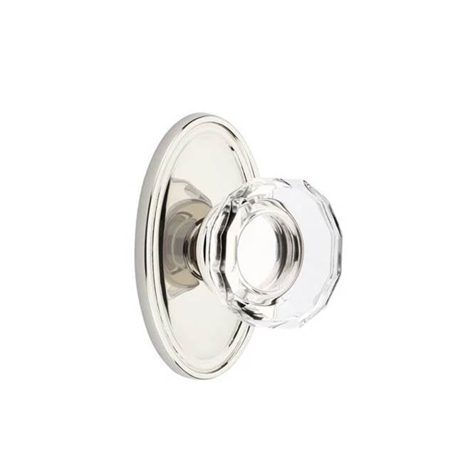 Emtek Door Handle - Lowell Glass Knob, Oval Rosette