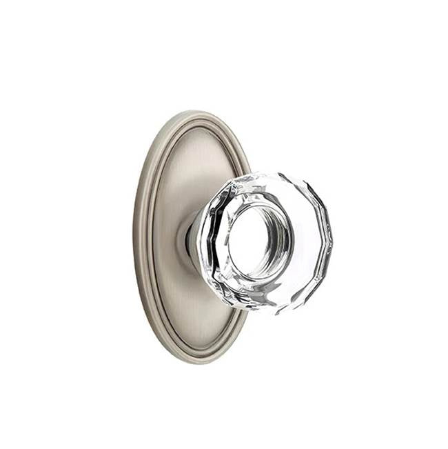 Emtek Door Handle - Lowell Glass Knob, Oval Rosette