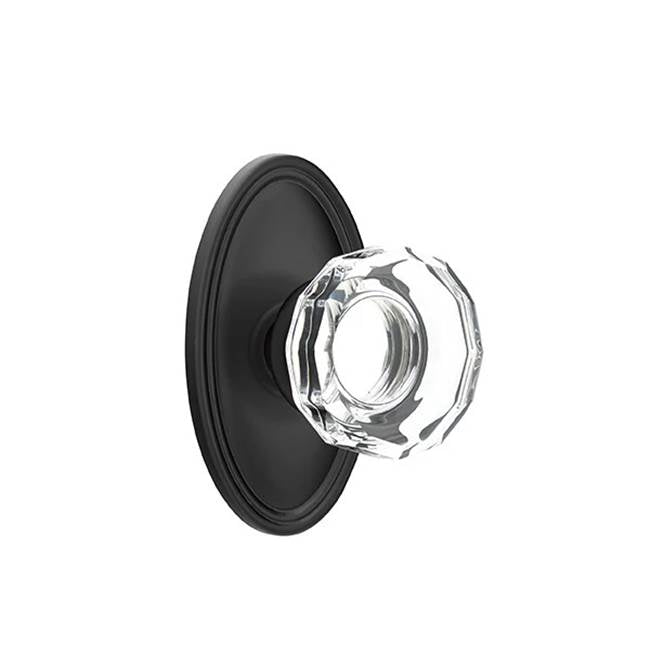 Emtek Door Handle - Lowell Glass Knob, Oval Rosette