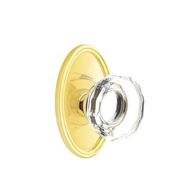Emtek Door Handle - Lowell Glass Knob, Oval Rosette