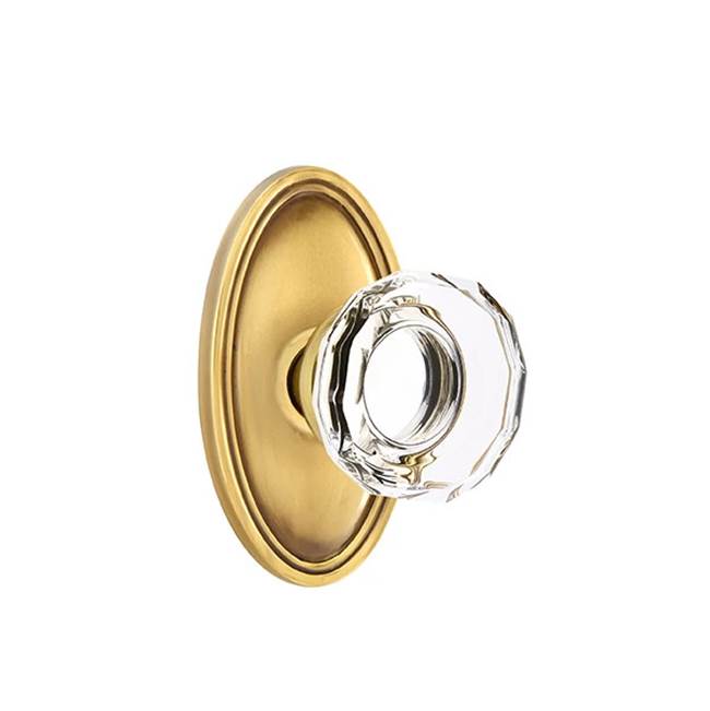 Emtek Door Handle - Lowell Glass Knob, Oval Rosette