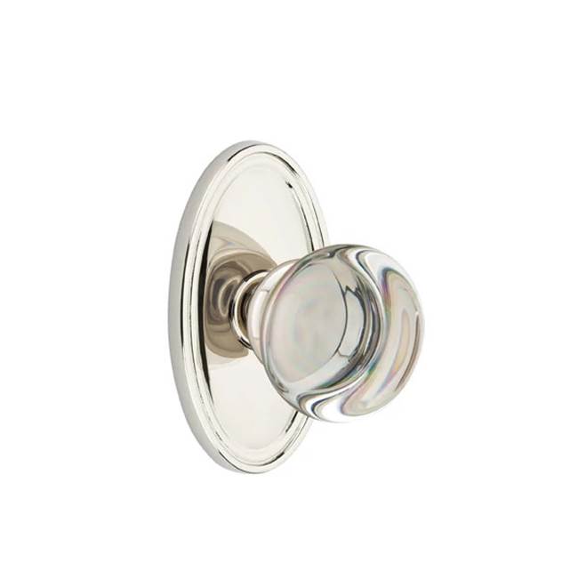 Emtek Door Handle - Providence Glass Knob, Oval Rosette