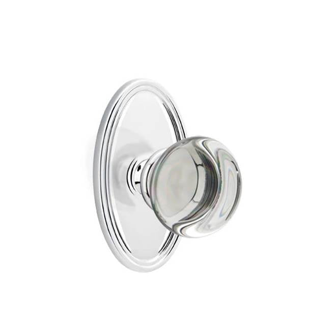 Emtek Door Handle - Providence Glass Knob, Oval Rosette