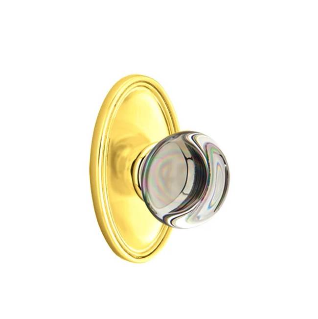 Emtek Door Handle - Providence Glass Knob, Oval Rosette