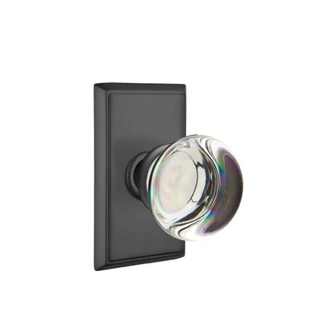 Emtek Door Handle - Providence Glass Knob, Rectangular Rosette