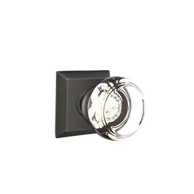 Emtek Door Handle - Georgetown Glass Knob, Quincy Rosette