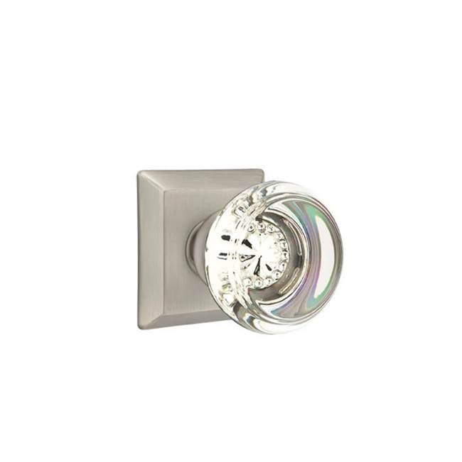 Emtek Door Handle - Georgetown Glass Knob, Quincy Rosette