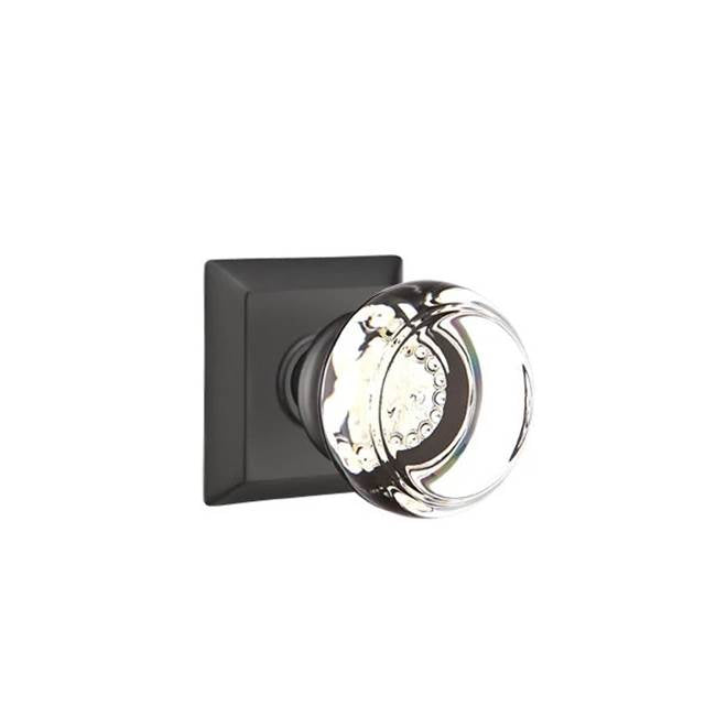 Emtek Door Handle - Georgetown Glass Knob, Quincy Rosette