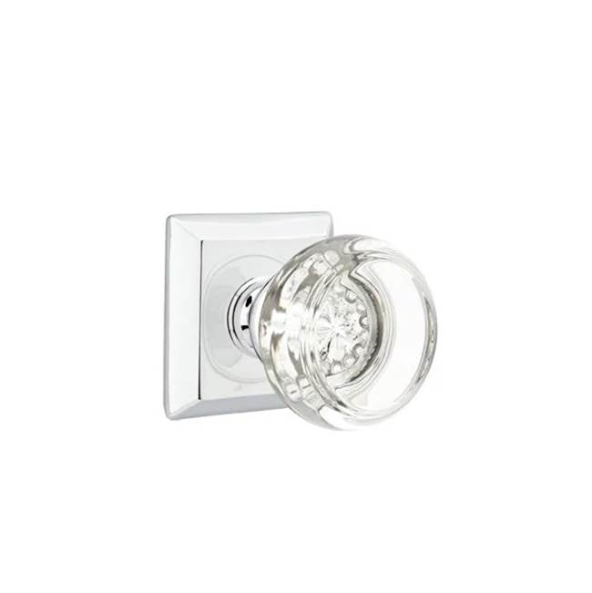 Emtek Door Handle - Georgetown Glass Knob, Quincy Rosette
